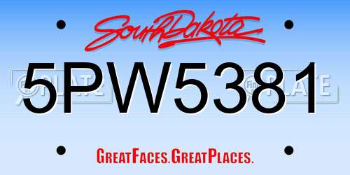 5PW5381 South Dakota License Plate