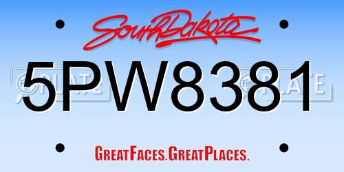 5PW8381 South Dakota License Plate