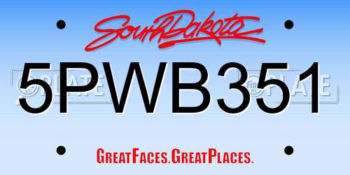 5PWB351 South Dakota License Plate