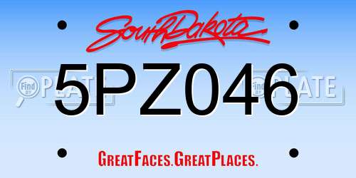 5PZ046 South Dakota License Plate
