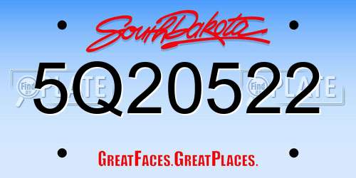 5Q20522 South Dakota License Plate