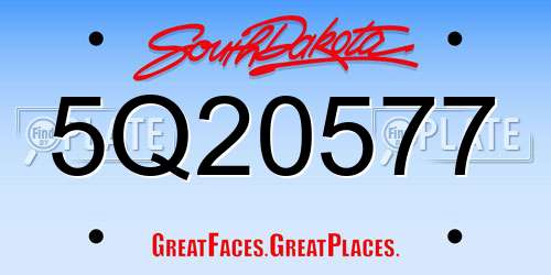 5Q20577 South Dakota License Plate