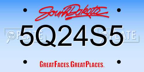 5Q24S5 South Dakota License Plate
