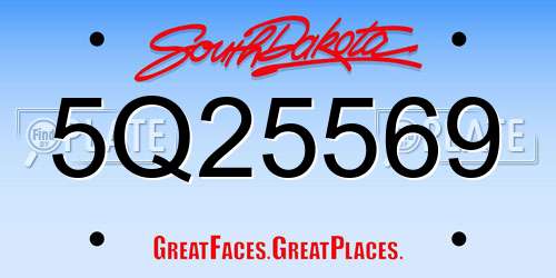 5Q25569 South Dakota License Plate