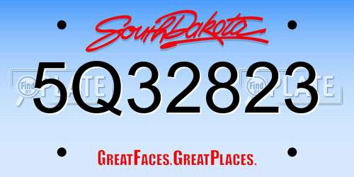 5Q32823 South Dakota License Plate