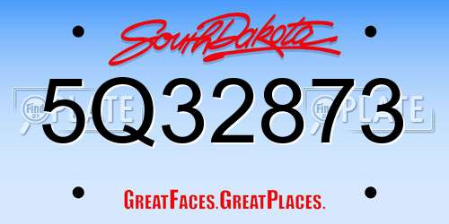 5Q32873 South Dakota License Plate