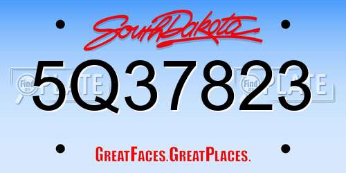 5Q37823 South Dakota License Plate