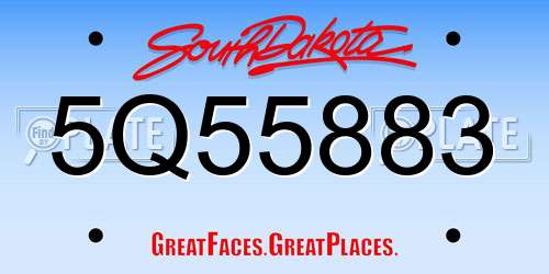 5Q55883 South Dakota License Plate