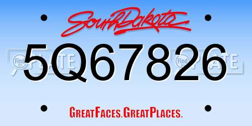 5Q67826 South Dakota License Plate