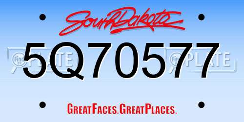5Q70577 South Dakota License Plate