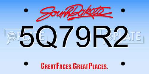 5Q79R2 South Dakota License Plate