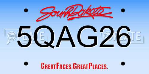 5QAG26 South Dakota License Plate