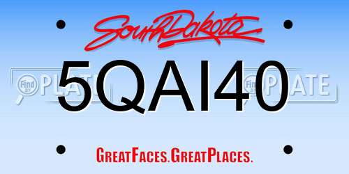 5QAI40 South Dakota License Plate