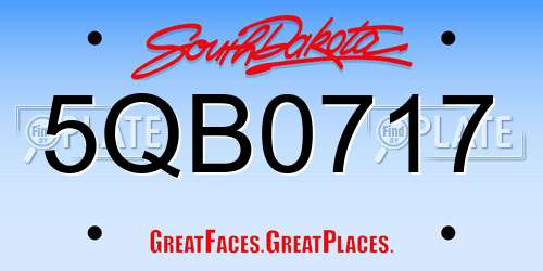 5QB0717 South Dakota License Plate