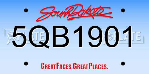 5QB1901 South Dakota License Plate