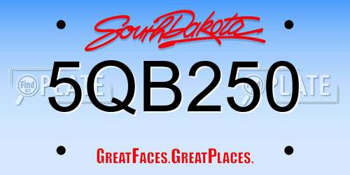 5QB250 South Dakota License Plate