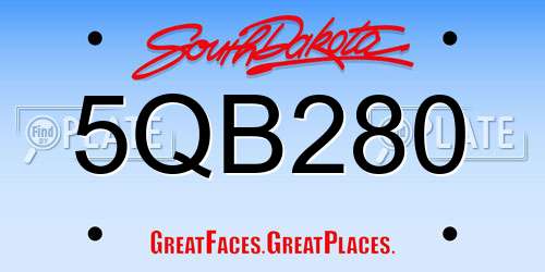 5QB280 South Dakota License Plate