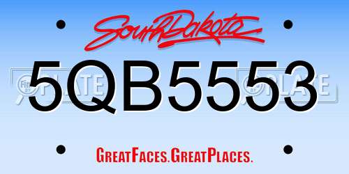 5QB5553 South Dakota License Plate