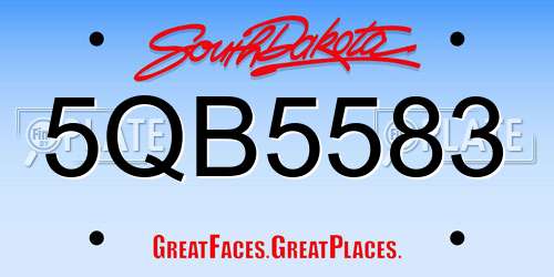 5QB5583 South Dakota License Plate
