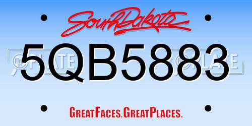 5QB5883 South Dakota License Plate