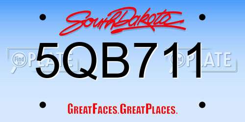 5QB711 South Dakota License Plate