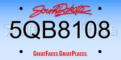 5QB8108 South Dakota License Plate