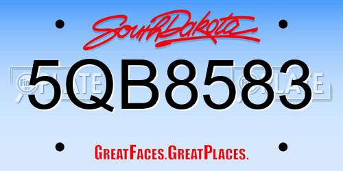 5QB8583 South Dakota License Plate