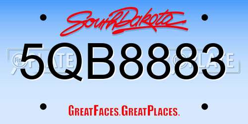 5QB8883 South Dakota License Plate