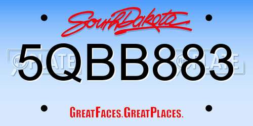 5QBB883 South Dakota License Plate