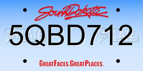 5QBD712 South Dakota License Plate