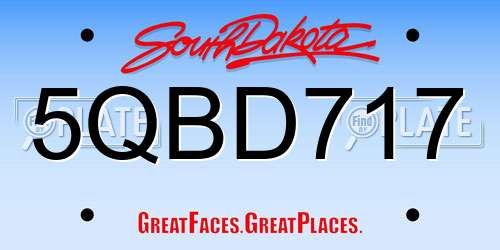 5QBD717 South Dakota License Plate