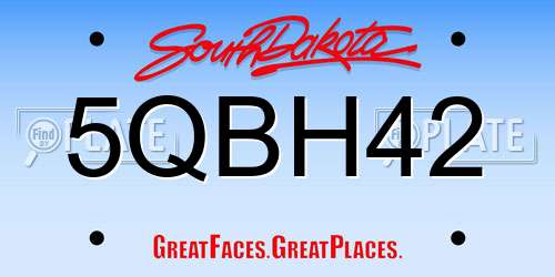 5QBH42 South Dakota License Plate