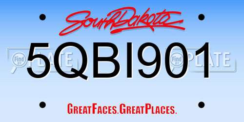 5QBI901 South Dakota License Plate