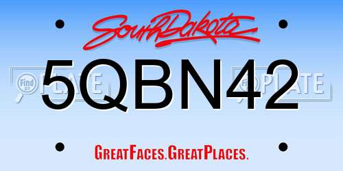 5QBN42 South Dakota License Plate
