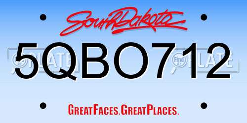 5QBO712 South Dakota License Plate