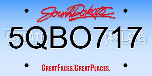 5QBO717 South Dakota License Plate