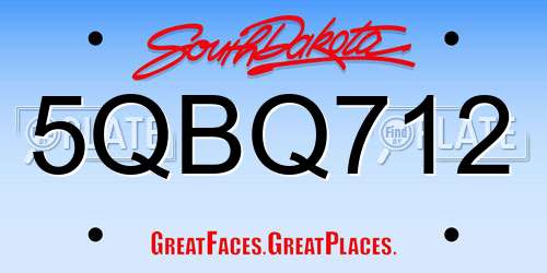 5QBQ712 South Dakota License Plate