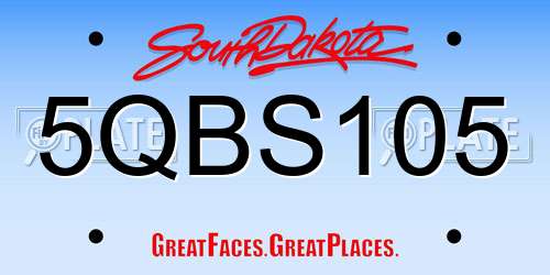 5QBS105 South Dakota License Plate
