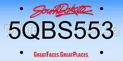 5QBS553 South Dakota License Plate