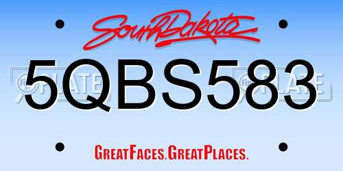 5QBS583 South Dakota License Plate