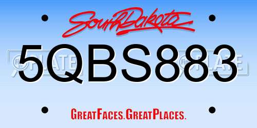 5QBS883 South Dakota License Plate