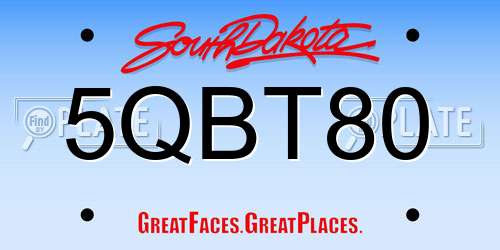 5QBT80 South Dakota License Plate