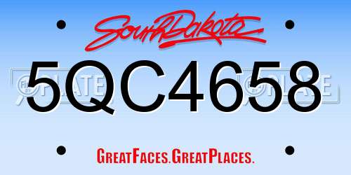 5QC4658 South Dakota License Plate
