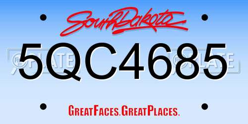 5QC4685 South Dakota License Plate