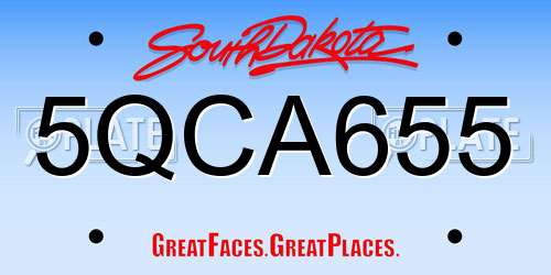 5QCA655 South Dakota License Plate