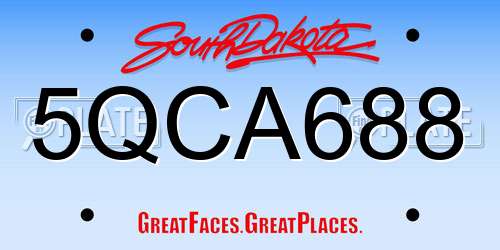 5QCA688 South Dakota License Plate
