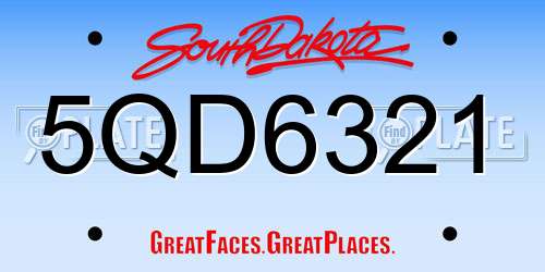 5QD6321 South Dakota License Plate