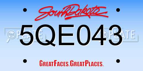 5QE043 South Dakota License Plate