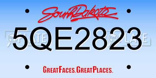5QE2823 South Dakota License Plate