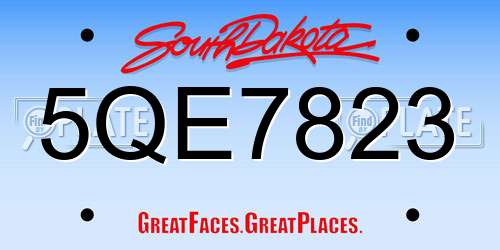 5QE7823 South Dakota License Plate